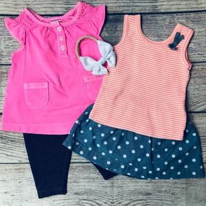 Carter's 3m  Skirt+Legging+Legging+Tunic